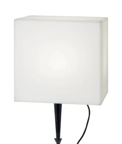 GARDENLIGHT Utedekoration Kub 30,5cm Vit IP65