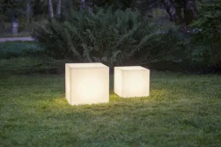 GARDENLIGHT Utedekoration Kub 30,5cm Vit IP65