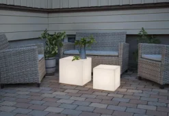 GARDENLIGHT Utedekoration Kub 38cm Vit IP65