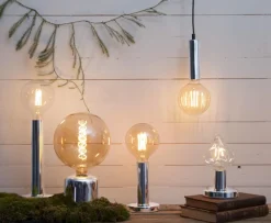 GLANS Lampfot E27 17cm Krom