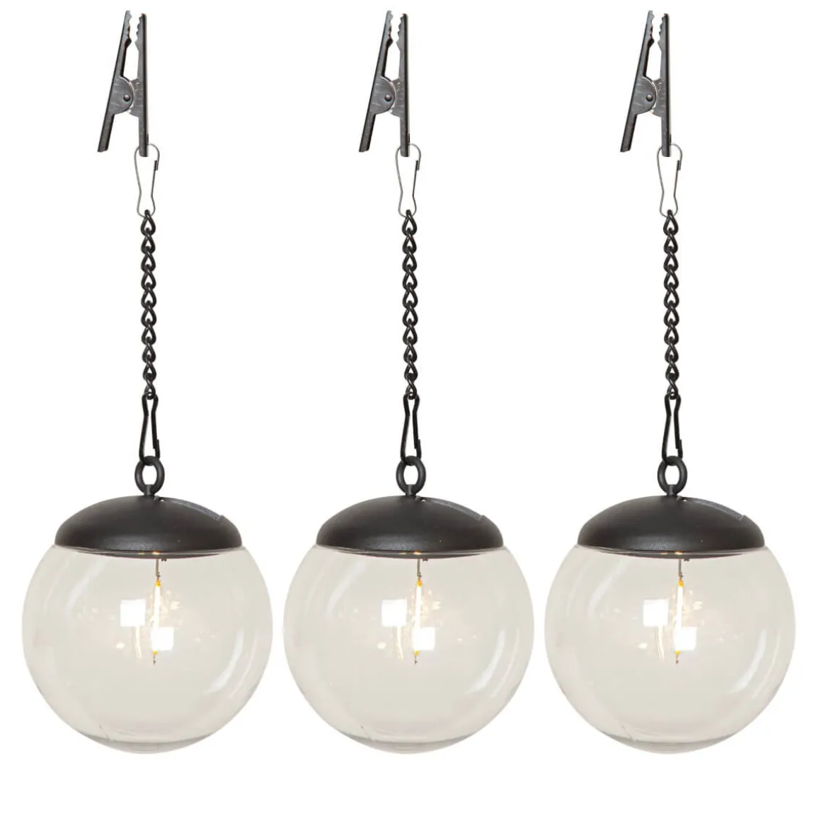 GLOBE Solcellsdekoration 29cm Transparent