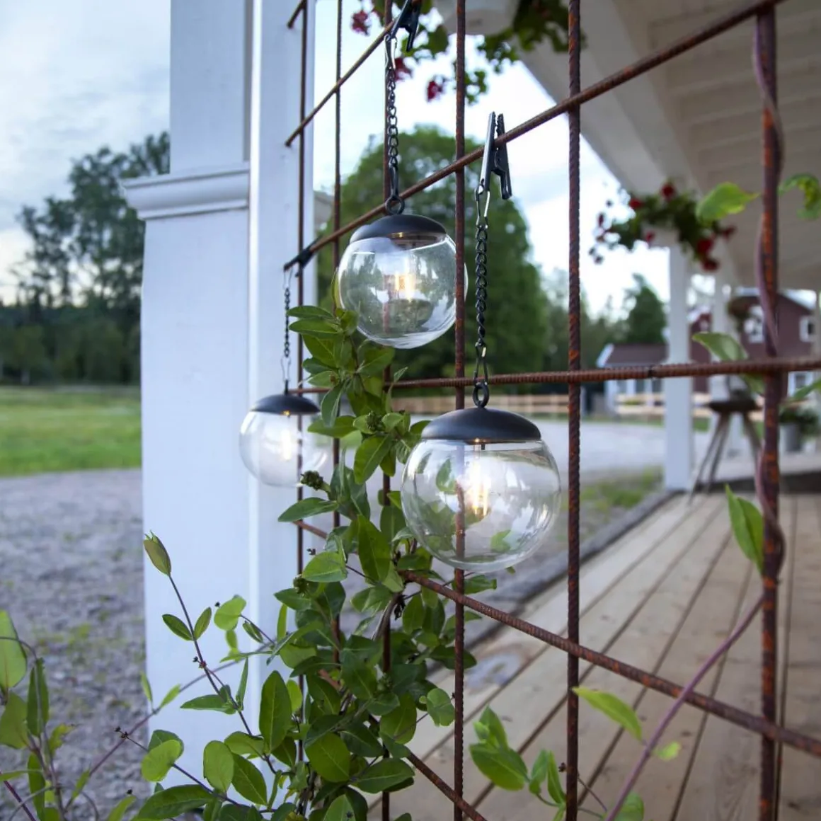 GLOBE Solcellsdekoration 29cm Transparent