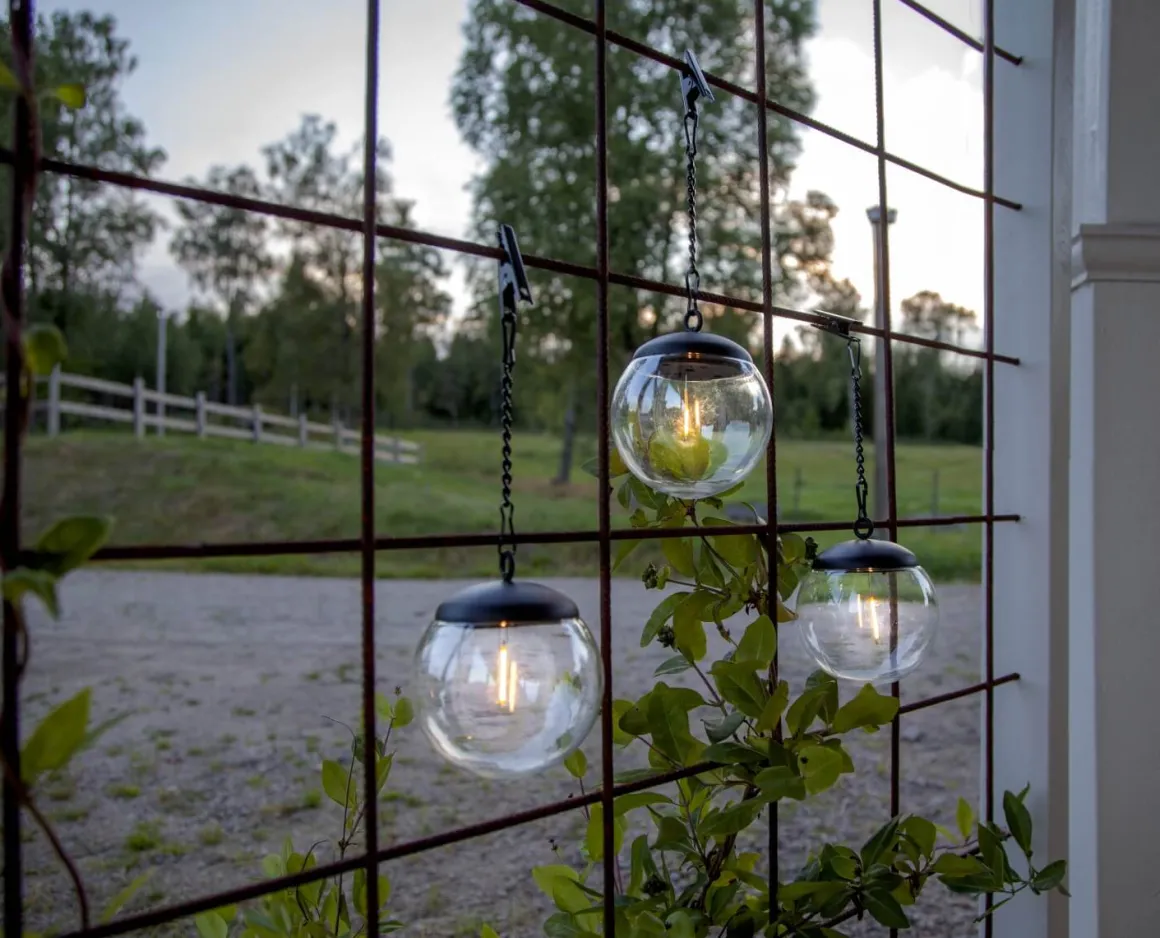 GLOBE Solcellsdekoration 29cm Transparent