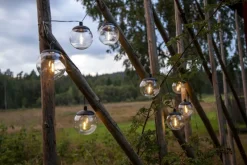 GLOBE Solcells-ljusslinga 210cm Svart