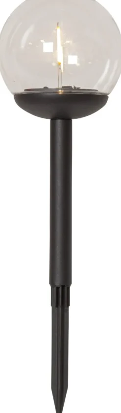 GLOBE Solcells-pollare 3-pack 25cm Svart