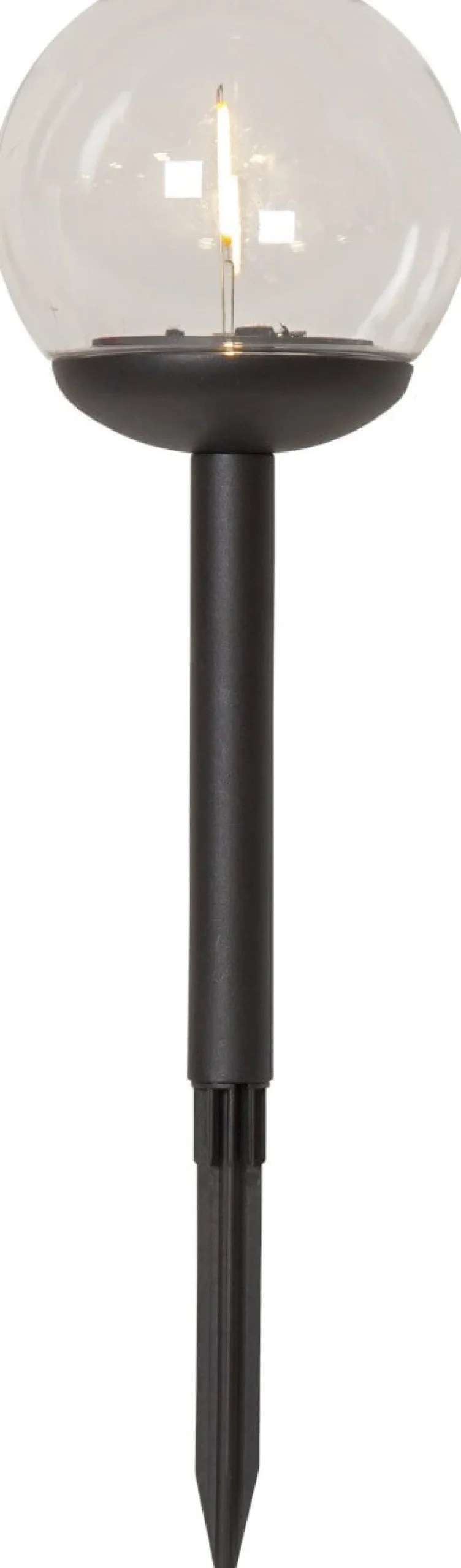 GLOBE Solcells-pollare 3-pack 25cm Svart