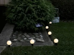 GLOBUS Solcells-Ljusslinga 9cm Vit