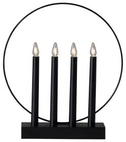 GLOSSY Träljusstake 32cm Svart