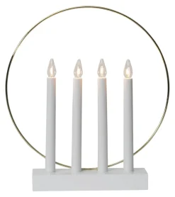 GLOSSY Träljusstake 32cm Vit