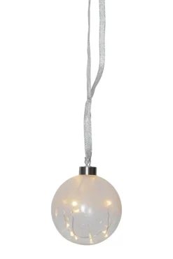 GLOW Glaskula 10cm 15LED Frostad