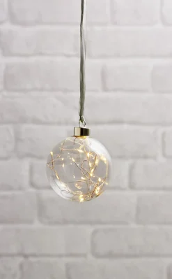 GLOW Glaskula 10cm 15LED Transparent