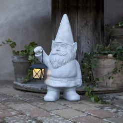 GNOMY Solcellsdekoration Tomte 53cm Grå