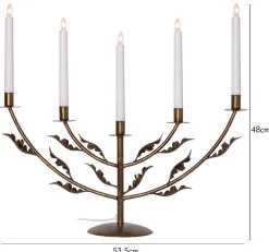 GRACE Metalljusstake 48cm Antikmässing