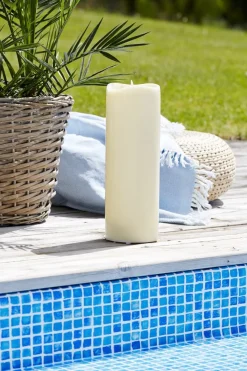 GRANDE LED-Blockljus 38cm Beige