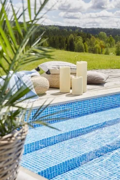 GRANDE LED-Blockljus 38cm Beige