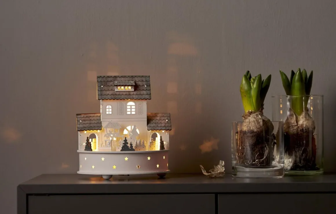 GRAUBERG Bordsdekoration Batteri 19cm Grå