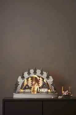 GRAUBERG Ljusstake Batteri 10L 42cm Grå