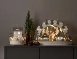 GRAUBERG Ljusstake Batteri 10L 42cm Grå