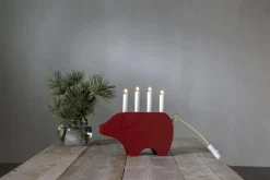 GRY Ljusstake 4L 28,5cm Röd