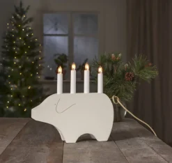 GRY Ljusstake 4L 28,5cm Vit