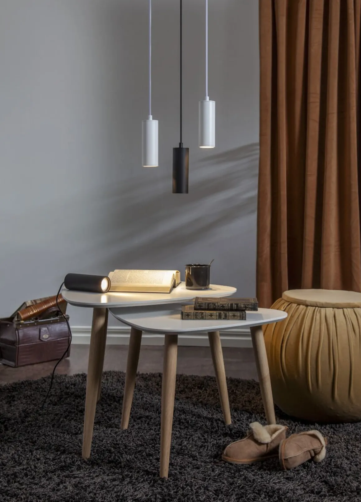 GU10 HIDE Sladdställ 17cm Vit