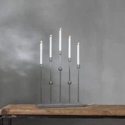 GUSTAVO Ljusstake 5L 64cm Krom