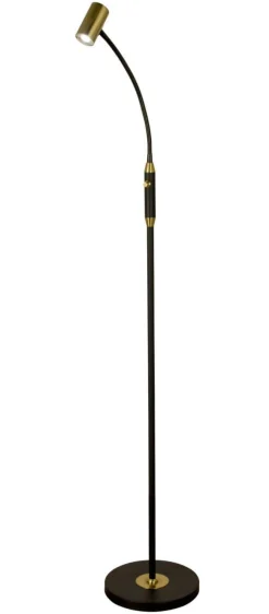 GUSTO Golvlampa Dimbar 135cm Svart/Matt Mässing