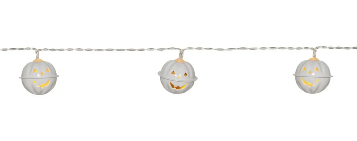 HALLOWEEN Ljusslinga Batteri 1,35m 10LED Varmvit/Vit