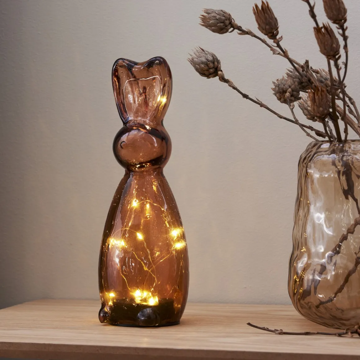 HARRY BROWN Glasdekoration Batteri 25cm Brun