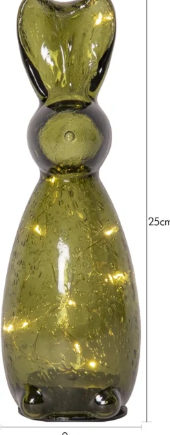 HARRY GREEN Glasdekoration Batteri 25cm Grön