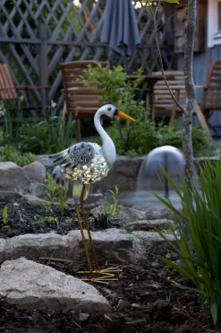 HERON Solcellsdekoration 55cm Grå