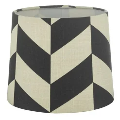 HERRINGBONE Lampskärm Linne 20cm Svart/Vit