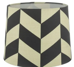 HERRINGBONE Lampskärm Linne 25cm Svart/Vit