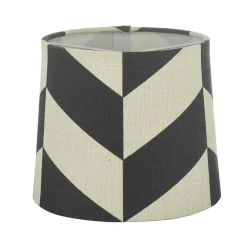HERRINGBONE Lampskärm Linne 16cm Svart/Vit