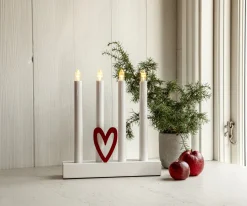 HILMA Ljusstake Batteri 24,5cm LED Vit