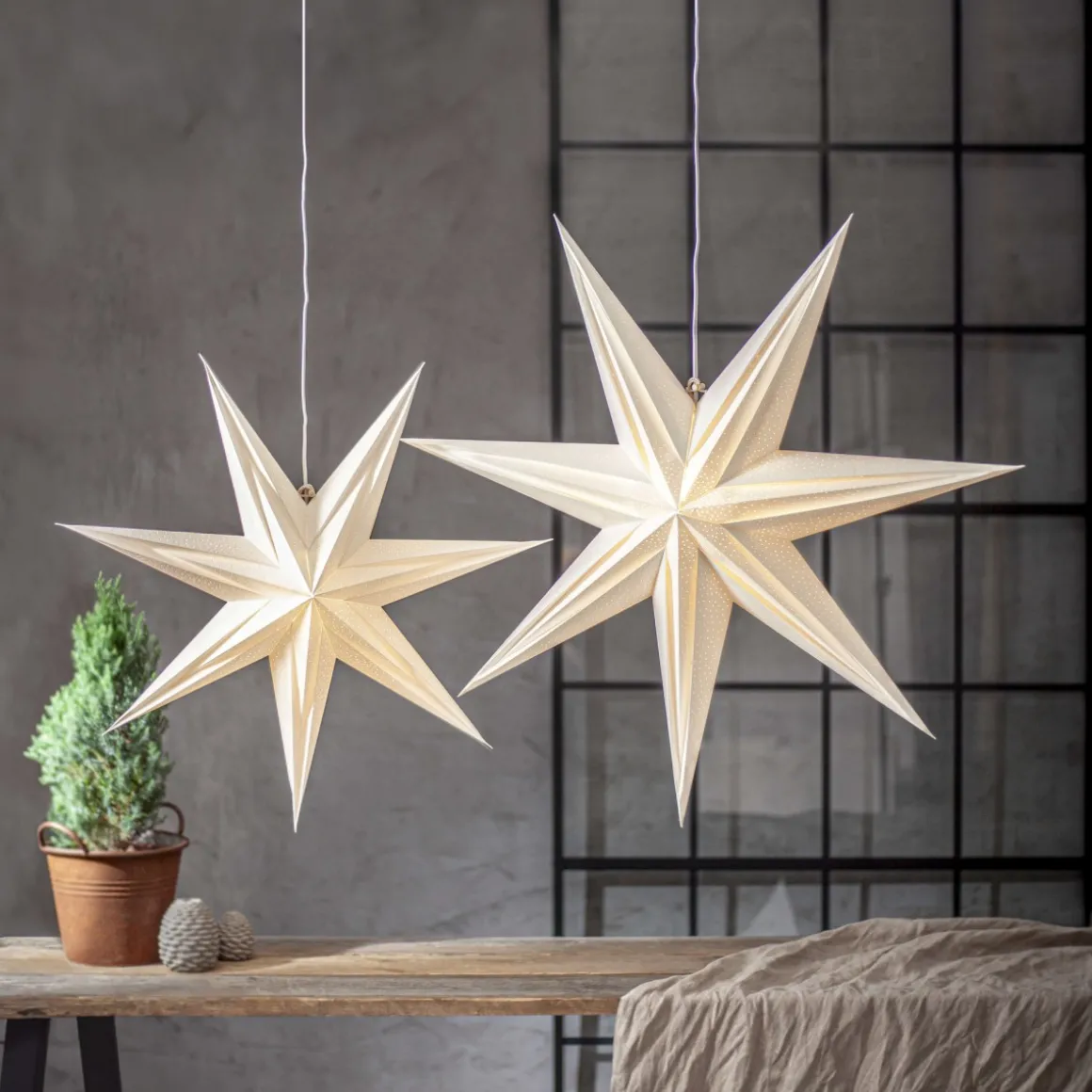 HOLLY Pappersstjärna 75cm Vit
