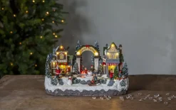 ICEVILLE Panorama Juldekorationsby Batteri 32cm