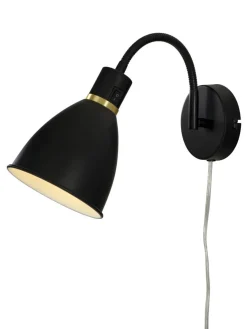 IDRE Vägglampa 30cm Svart/Matt Mässing