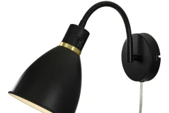 IDRE Vägglampa 30cm Svart/Matt Mässing