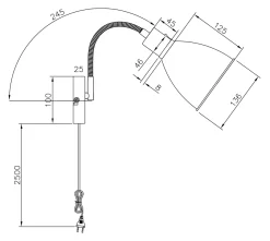 IDRE Vägglampa 30cm Svart/Matt Mässing