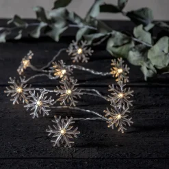 IZY Ljusslinga Snöflingor Batteri 135cm 10LED Varmvit/Klar