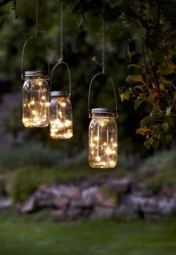 Jamjar Solcellslykta 18cm Transparent