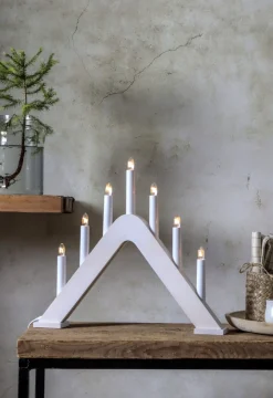 JARVE Ljusstake 7L 41cm Vitlacerad