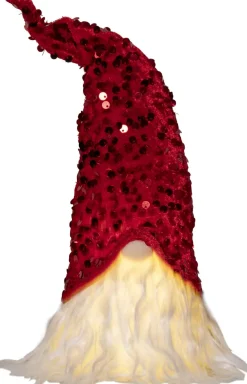 JOYLIGHT Batterifigur Dekorationstomte 32cm Röd