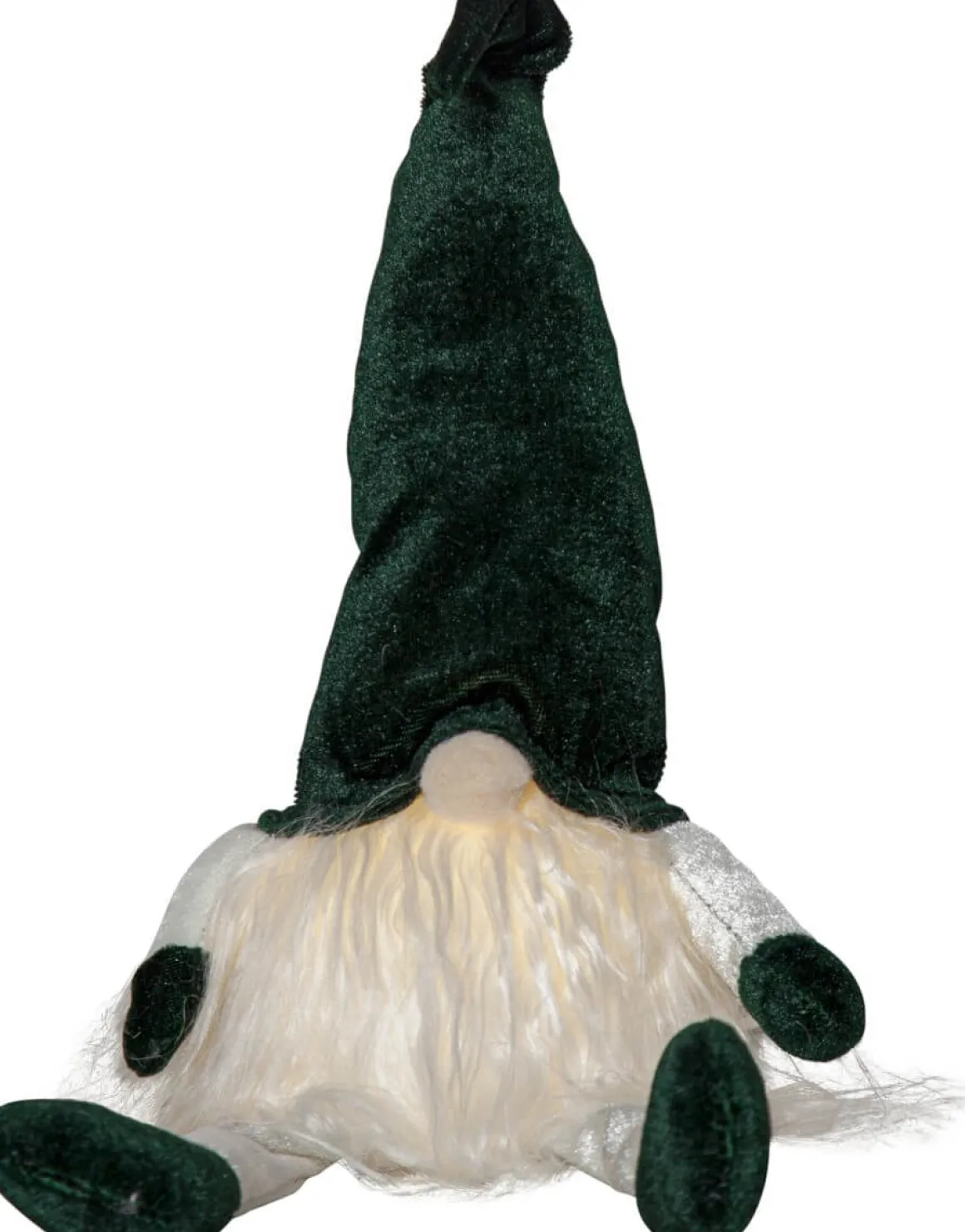 JOYLIGHT Dekorationsfigur Tomte Batteri 44cm Grön