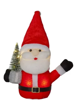 JOYLIGHT Dekorationsfigur Jultomte Batteri 26cm Röd
