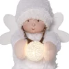 JOYLIGHT Dekorationsfigur Ängel Batteri 20cm Vit