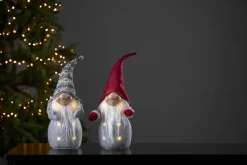 JOYLIGHT Dekorationstomte Batteri 40cm Grå/Grå