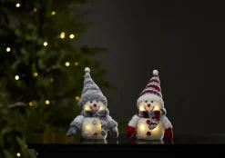 JOYLIGHT Snögubbe Dekoration 25cm Grå/Vit