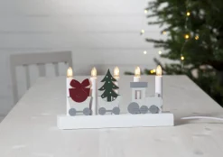 JULIA Tåg Träljusstake 28cm Vit